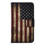 Handyh�lle Tasche f�r Handy Microsoft Lumia 950 Retro Fahne USA
