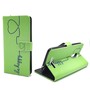 Handyh�lle Tasche f�r Handy Xiaomi Redmi Note 3 Be Happy Gr�n