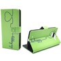 Handyh�lle Tasche f�r Handy Microsoft Lumia 950 Be Happy Gr�n