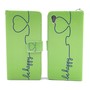 Handyh�lle Tasche f�r Handy Sony Xperia Z5 Premium Be Happy Gr�n
