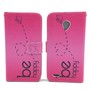 Handyh�lle Tasche f�r Handy Vodafone Smart Prime 6 Be Happy Pink