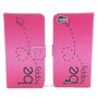 Handyh�lle Tasche f�r Handy Wiko Lenny  Be Happy Pink