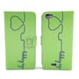 Handyh�lle Tasche f�r Handy Wiko Lenny  Be Happy Gr�n