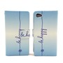 Handyh�lle Tasche f�r Handy Sony Xperia Z5 Compact Schriftzug Be Happy Blau