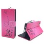 Handyh�lle Tasche f�r Handy Sony Xperia Z5 Compact Be Happy Pink