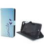 Handyh�lle Tasche f�r Handy Wiko Highway Pure  Schriftzug Smile Blau