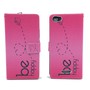 Handyh�lle Tasche f�r Handy Wiko Fever 4G  Be Happy Pink