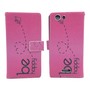 Handyhlle Tasche fr Handy Wiko Ridge 4G Be Happy Pink