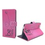 Handyhlle Tasche fr Handy Wiko Ridge 4G Be Happy Pink