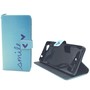 Handyh�lle Tasche f�r Handy Wiko Pulp Fab 4G Schriftzug Smile Blau
