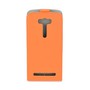 Flip Schutz H�lle f�r Asus Zenfone 2 Laser (5,0 Zoll) Orange Leder-Imitat Slim Flex