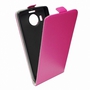 Flip Schutz H�lle f�r Wiko Ridge Fab 4G Pink Leder-Imitat Slim Flex