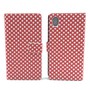 Handyh�lle Tasche f�r Handy Sony Xperia M4 Aqua Polka Dot Rot