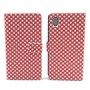 Handyh�lle Tasche f�r Handy Sony Xperia M4 Aqua Polka Dot Rot