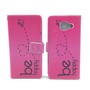 Handyh�lle Tasche f�r Handy Samsung Galaxy A3 (2016) Be Happy Pink