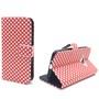 Handyh�lle Tasche f�r Handy Samsung Galaxy J1 (2016) Polka Dot Rot