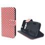 Handyh�lle Tasche f�r Handy Samsung Galaxy J1 (2016) Polka Dot Rot