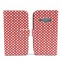 Handyh�lle Tasche f�r Handy Samsung Galaxy J1 (2016) Polka Dot Rot