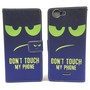 Handyh�lle Tasche f�r Handy Wiko Pulp Dont Touch My Phone Gr�n