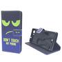 Handyh�lle Tasche f�r Handy Wiko Pulp Dont Touch My Phone Gr�n