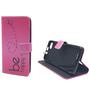 Handyh�lle Tasche f�r Handy Wiko Jerry  Be Happy Pink
