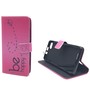 Handyh�lle Tasche f�r Handy Wiko Jerry  Be Happy Pink