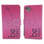 Handyh�lle Tasche f�r Handy Wiko Sunny  Be Happy Pink