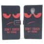 Handyh�lle Tasche f�r Handy Wiko Robby Dont Touch My Phone Rot