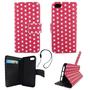 Handyh�lle Tasche f�r Handy Apple iPhone 5 / 5s / SE Polka Dot Pink Weiss