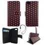Handyh�lle Tasche f�r Handy Apple iPhone 5 / 5s / SE Polka Dot Schwarz Pink