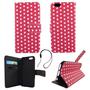 Handyh�lle Tasche f�r Handy Apple iPhone 6 / 6s Polka Dot Pink Weiss