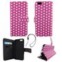 Handyh�lle Tasche f�r Handy Apple iPhone 6 / 6s Polka Dot Lila Weiss