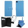 Handyh�lle Tasche f�r Handy Huawei P8 Polka Dot Blau Weiss