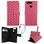 Handyh�lle Tasche f�r Handy Huawei P9 Polka Dot Pink Weiss