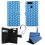 Handyh�lle Tasche f�r Handy Huawei P9 Polka Dot Blau Weiss