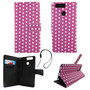Handyh�lle Tasche f�r Handy Huawei P9 Polka Dot Lila Weiss