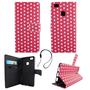 Handyh�lle Tasche f�r Handy Huawei P9 Lite Polka Dot Pink Weiss