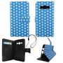 Handyh�lle Tasche f�r Handy Samsung Galaxy A3 2015 Polka Dot Blau Weiss