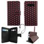 Handyh�lle Tasche f�r Handy Samsung Galaxy A3 2015 Polka Dot Schwarz Pink