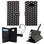 Handyh�lle Tasche f�r Handy Samsung Galaxy A3 2016 Polka Dot Schwarz Weiss
