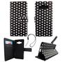 Handyh�lle Tasche f�r Handy Samsung Galaxy A5 2015 Polka Dot Schwarz Weiss