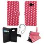 Handyh�lle Tasche f�r Handy Samsung Galaxy A5 2016 Polka Dot Pink Weiss