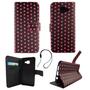 Handyh�lle Tasche f�r Handy Samsung Galaxy A5 2016 Polka Dot Schwarz Pink