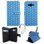 Handyh�lle Tasche f�r Handy Samsung Galaxy J5 2015 Polka Dot Blau Weiss