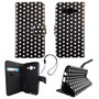 Handyh�lle Tasche f�r Handy Samsung Galaxy J5 2015 Polka Dot Schwarz Weiss