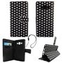 Handyh�lle Tasche f�r Handy Samsung Galaxy J5 2016 Polka Dot Schwarz Weiss