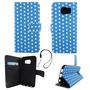 Handyh�lle Tasche f�r Handy Samsung Galaxy S6 Polka Dot Blau Weiss