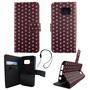 Handyh�lle Tasche f�r Handy Samsung Galaxy S7 Polka Dot Schwarz Pink