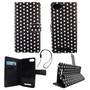 Handyh�lle Tasche f�r Handy Wiko Lenny 3 Polka Dot Schwarz Weiss