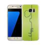 Handy H�lle f�r Samsung Galaxy S7 Cover Case Schutz Tasche Motiv Slim Silikon TPU Be Happy Gr�n